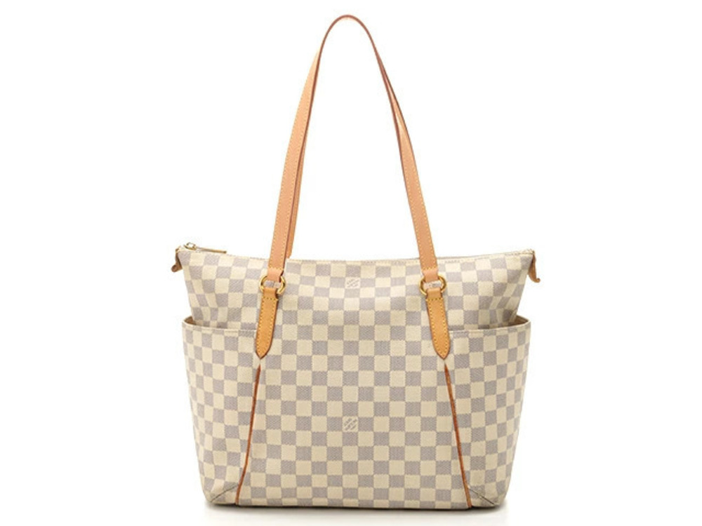 LOUIS VUITTON Tote Bag Totally Damier Azur White
